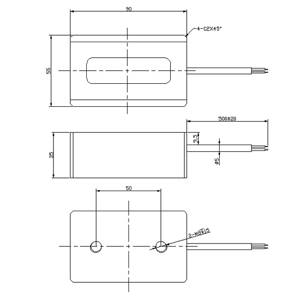 24V方形吸盘联系我们-机械手电磁吸盘尺寸图